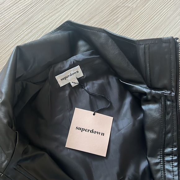 BRAND NEW never worn Katie Faux Leather Jacket in Black superdown - Picture 5 of 5
